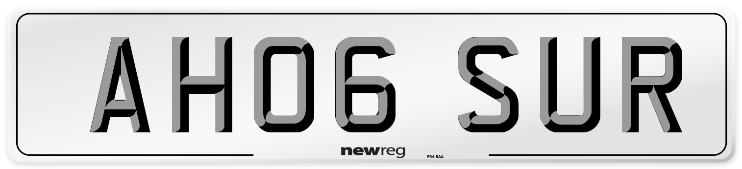 AH06 SUR Number Plate from New Reg